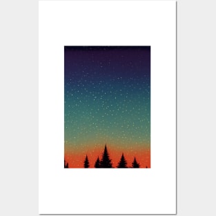 Magical sunset pattern Posters and Art